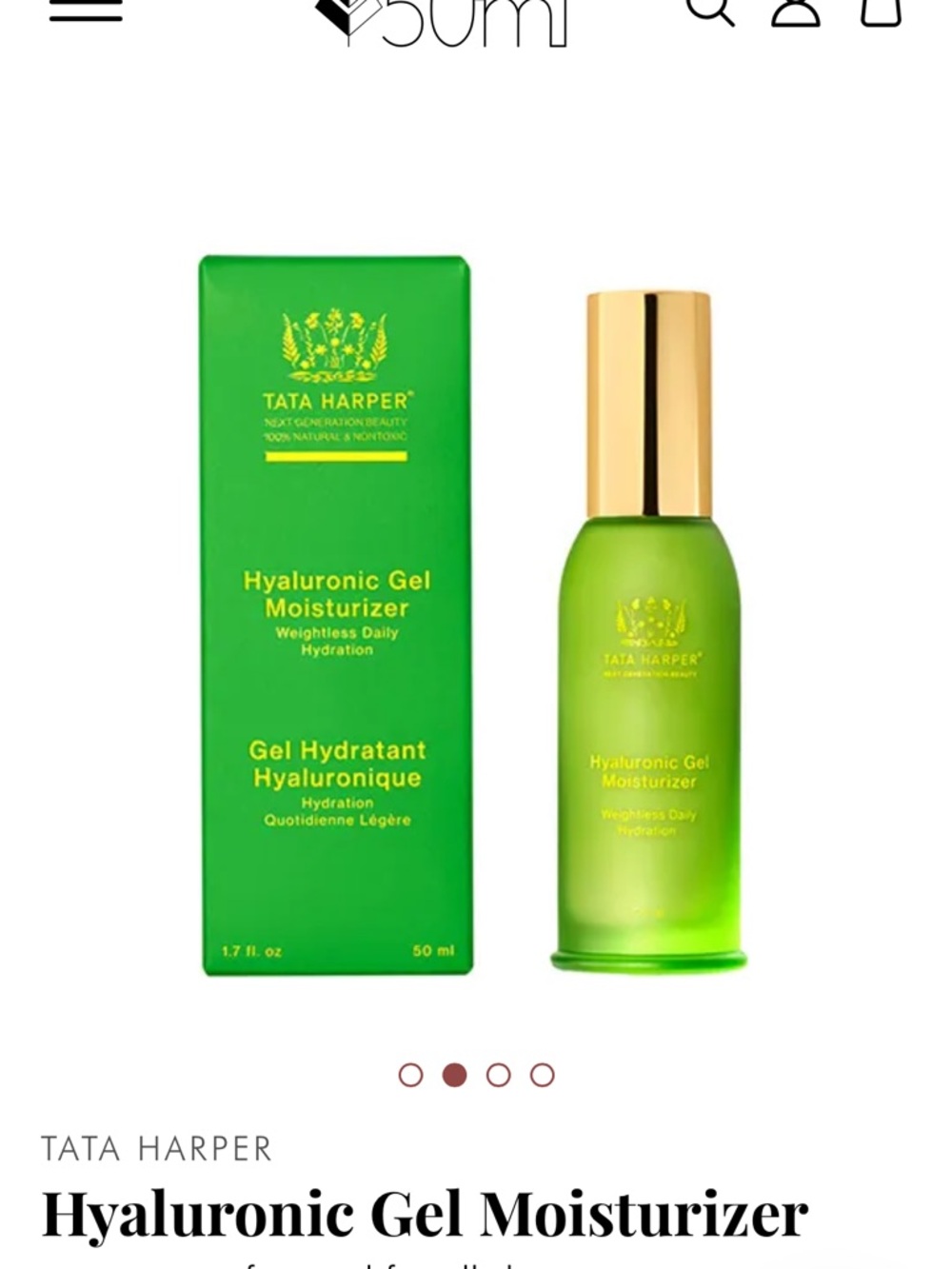 Tata Harper Green Frosted Hyaluronic Gel Moisturizer with Gold Cap NWT - Picture 6 of 12